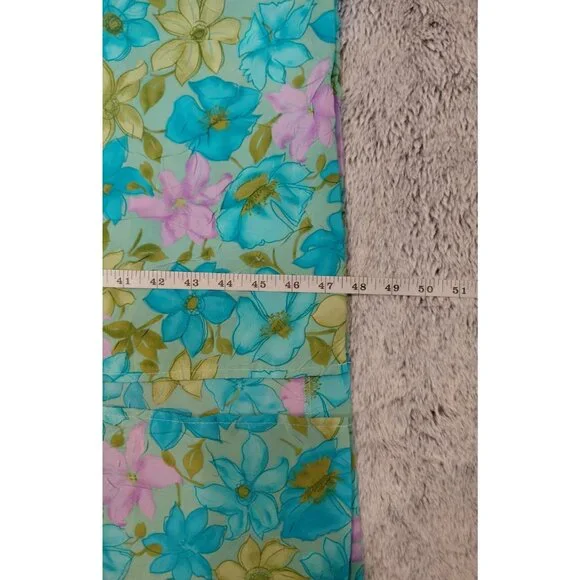 Vintage Floral Crinkle Midi Shift Dress 18WP Green Purple Cottage - Picture 9 of 9